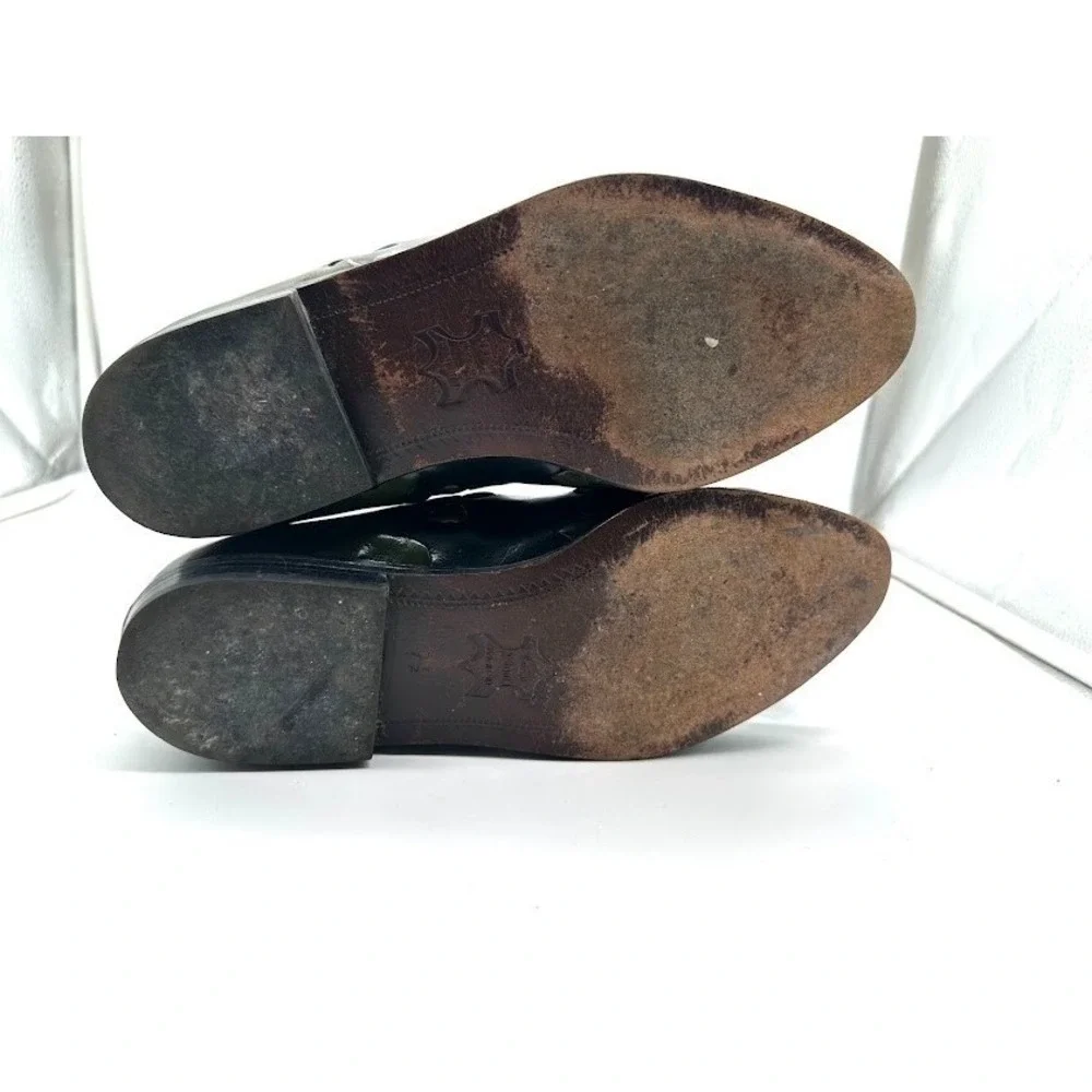 Carlo Morandi Made in Italy Leather Loafers Black Green Pointed Designer Mens Sh